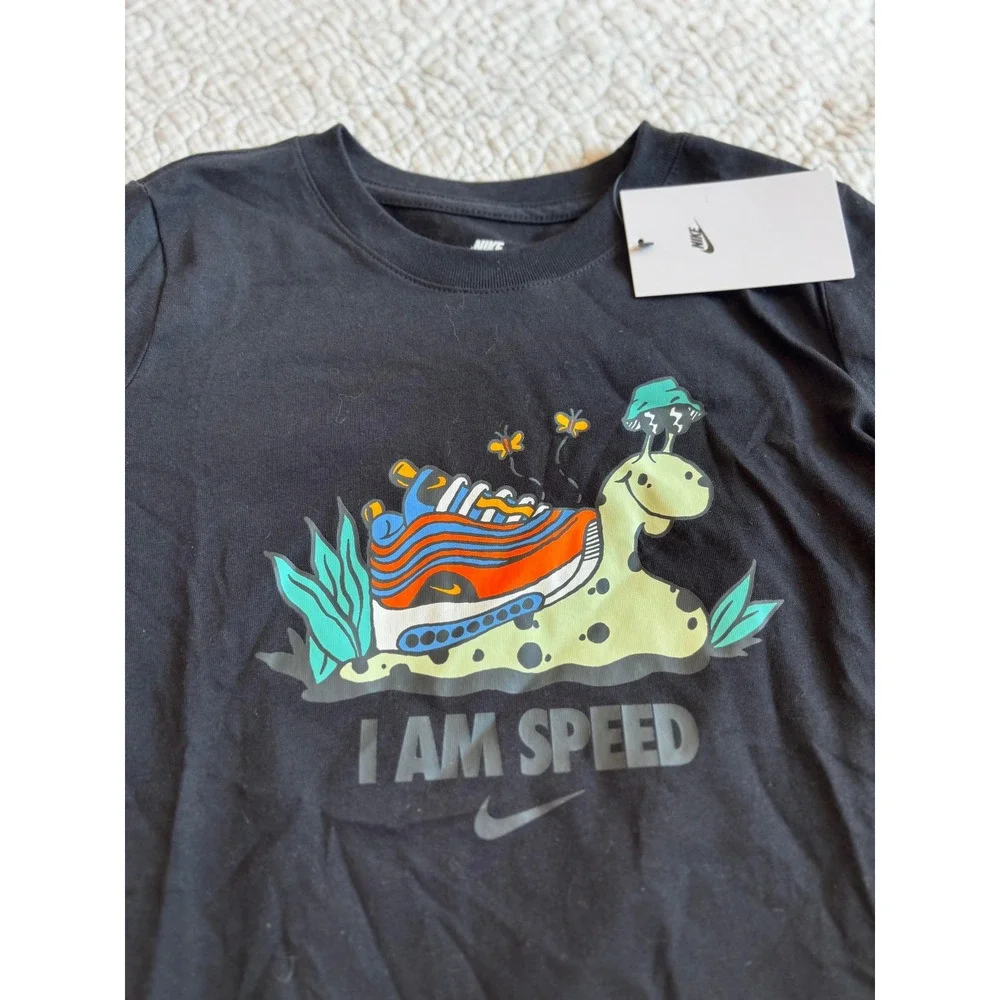 Nike Boys I Am Speed Snail Graphic T-Shirt Black Small